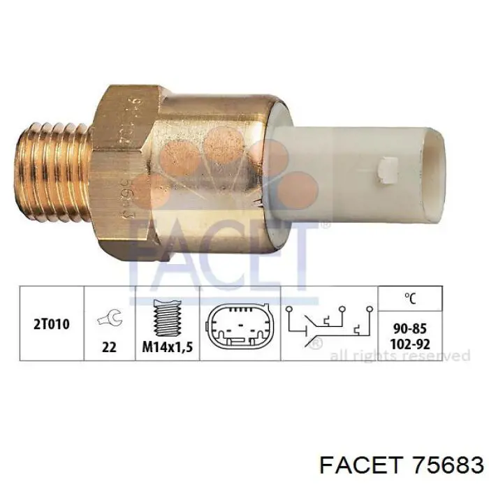 Sensor, temperatura del refrigerante (encendido el ventilador del radiador) 75683 Facet