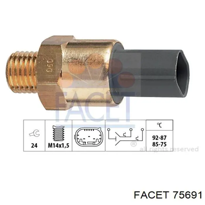 Датчик температуры радиатора Facet 75691 цена, от 17.20 USD
