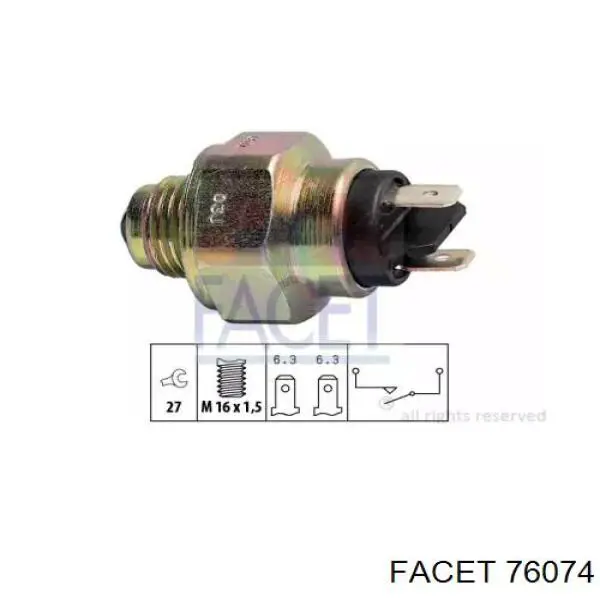 Датчик включения фонарей заднего хода 76074 Facet