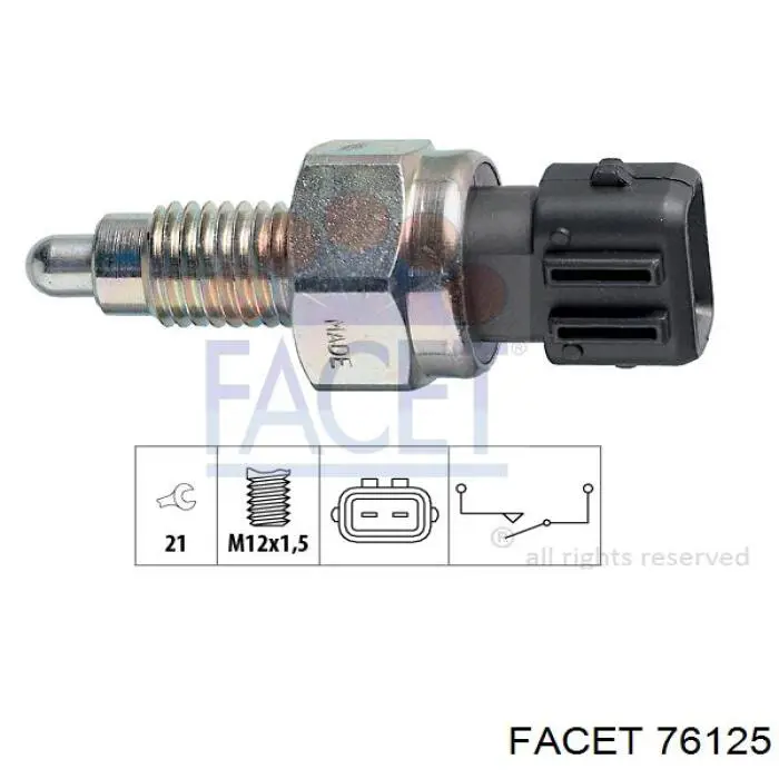 7.6125 Facet датчик включения фонарей заднего хода