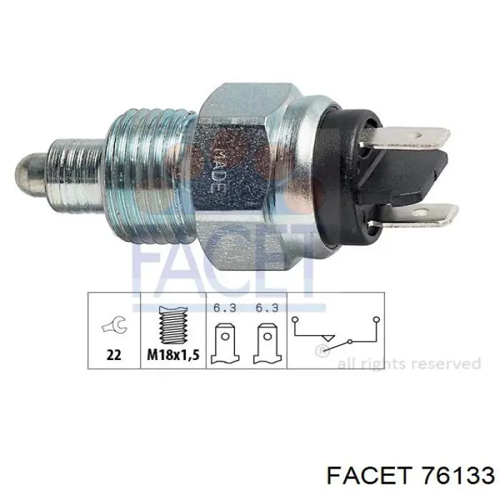 Датчик включения фонарей заднего хода 76133 Facet