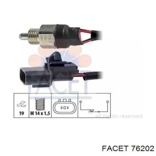 Interruptor, piloto de marcha atrás 76202 Facet