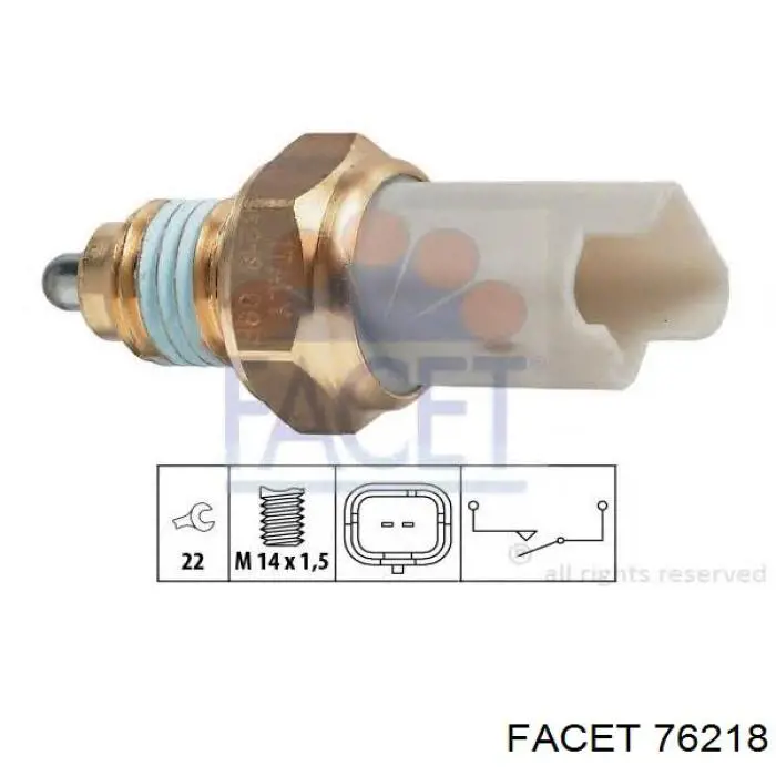 Interruptor, piloto de marcha atrás 76218 Facet