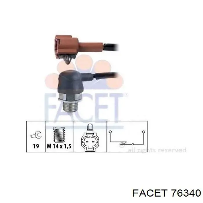 76340 Facet sensor de ativação das luzes de marcha à ré