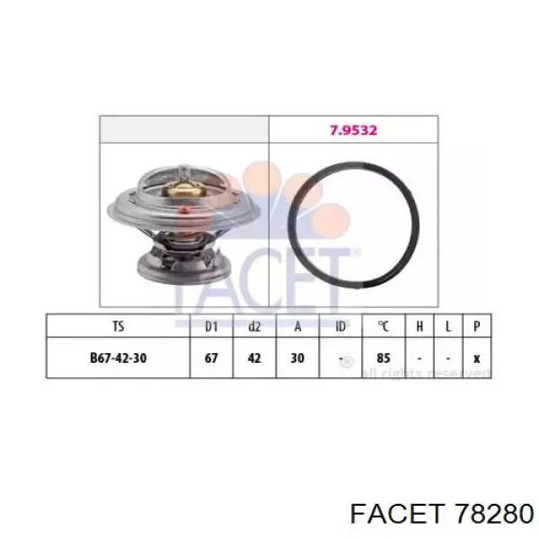Купить 78280 Facet Автомобильный термостат