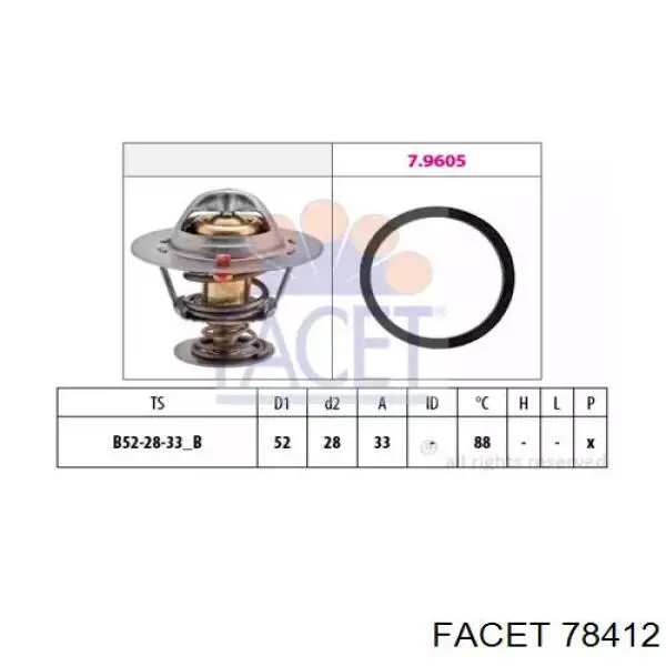 Termostato, refrigerante 78412 Facet