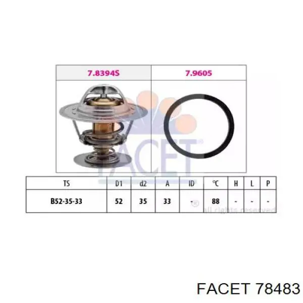 Купить 78483 Facet Автомобильный термостат