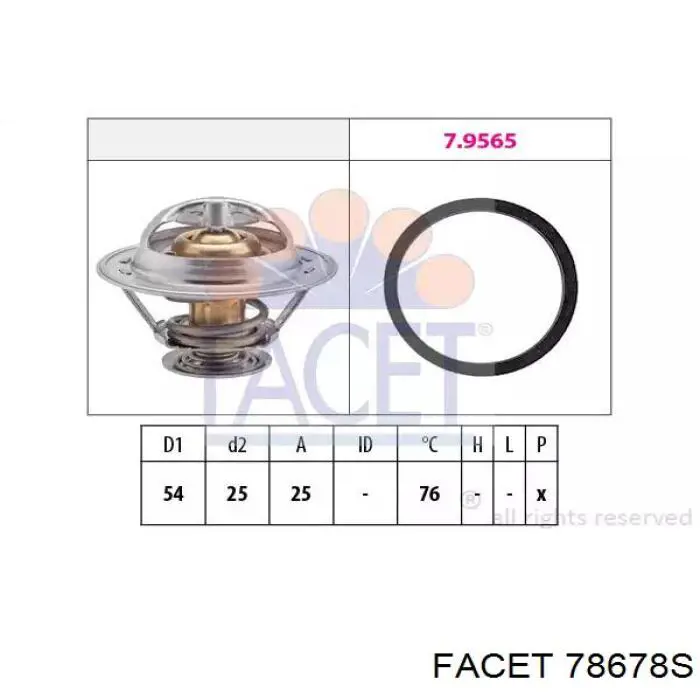 Termostato, refrigerante 78678S Facet