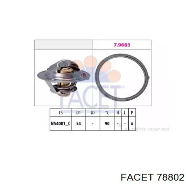 Termostato, refrigerante 78802 Facet