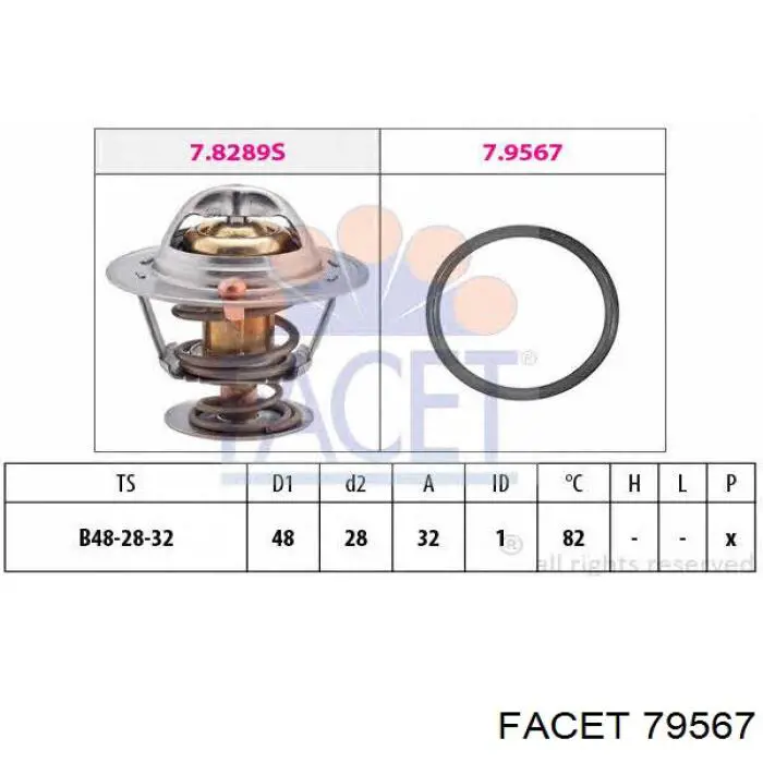 Прокладка термостата Facet 79567 цена, от 1.42 USD