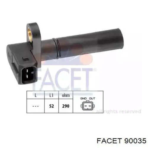 Sensor de cigüeñal 90035 Facet