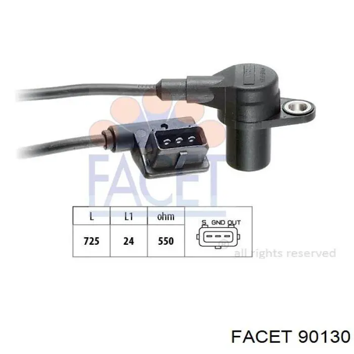 Sensor de posición del cigüeñal 90130 Facet