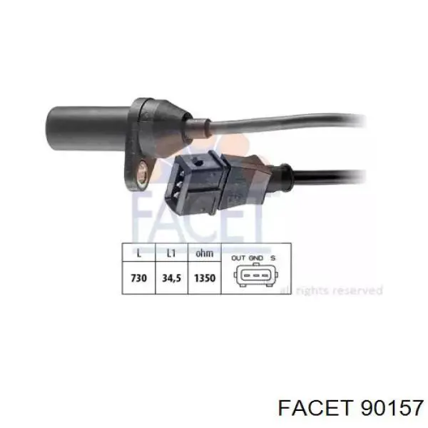 Sensor de cigüeñal 90157 Facet