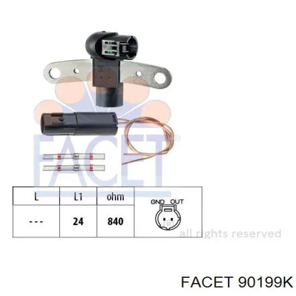 Sensor de posición del cigüeñal 90199K Facet