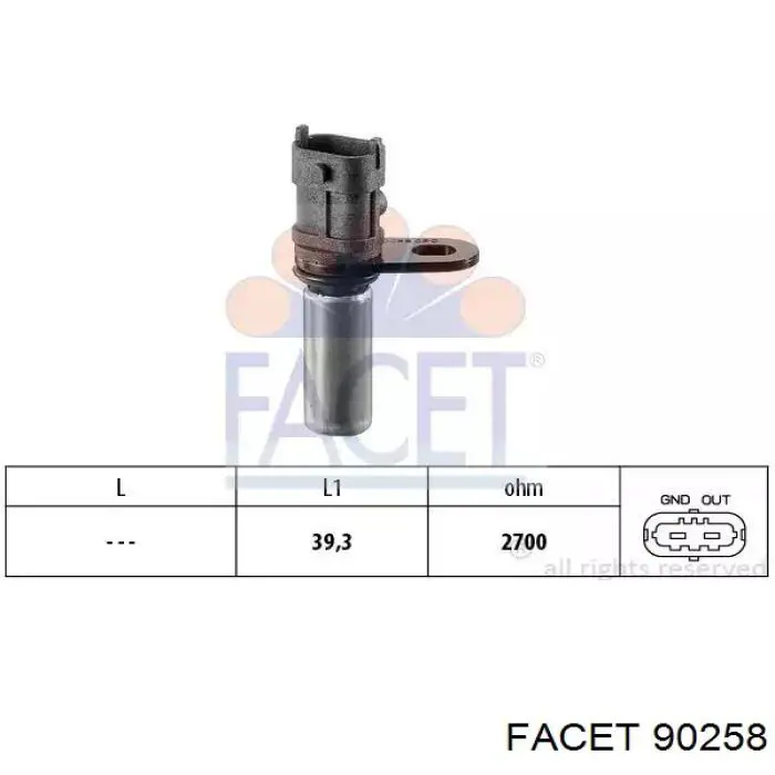 Датчик коленвала 90258 Facet