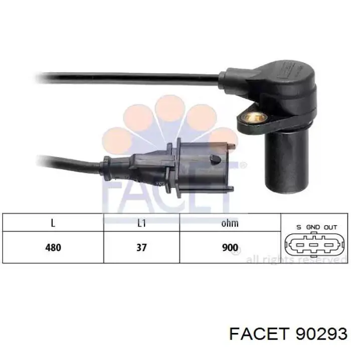 Датчик положения коленчатого вала Facet 90293 цена, от 11.63 USD