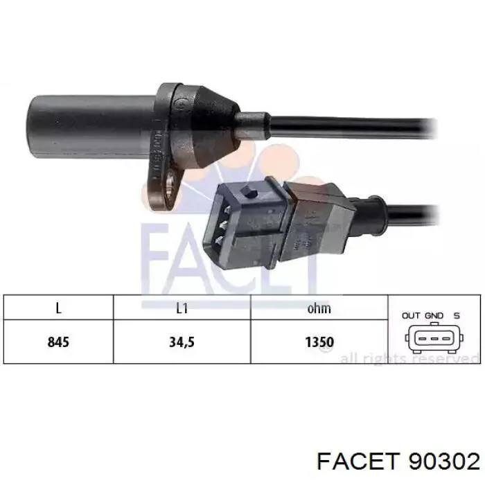 Датчик распредвала 90302 Facet