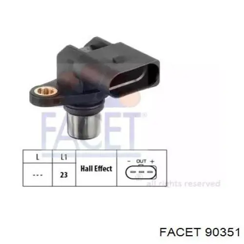 Sensor de posición del árbol de levas 90351 Facet