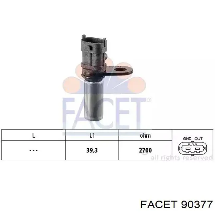 Датчик коленвала 90377 Facet