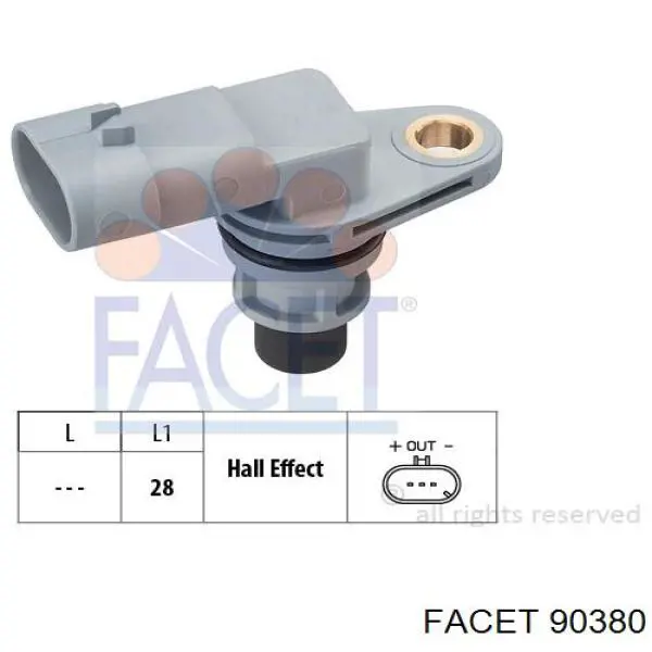 Sensor de posición del árbol de levas 90380 Facet