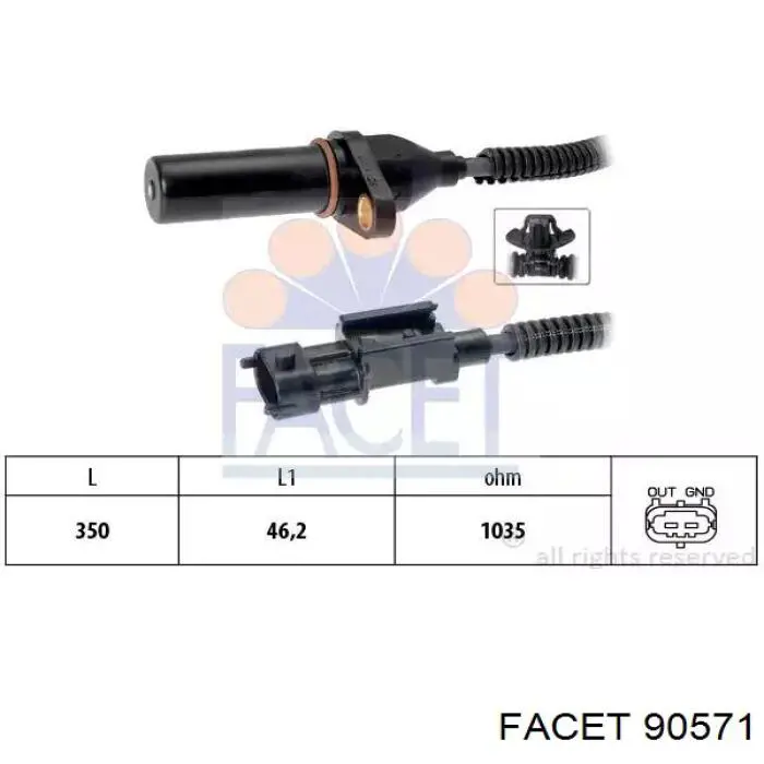 Датчик положения (оборотов) коленвала Facet 90571