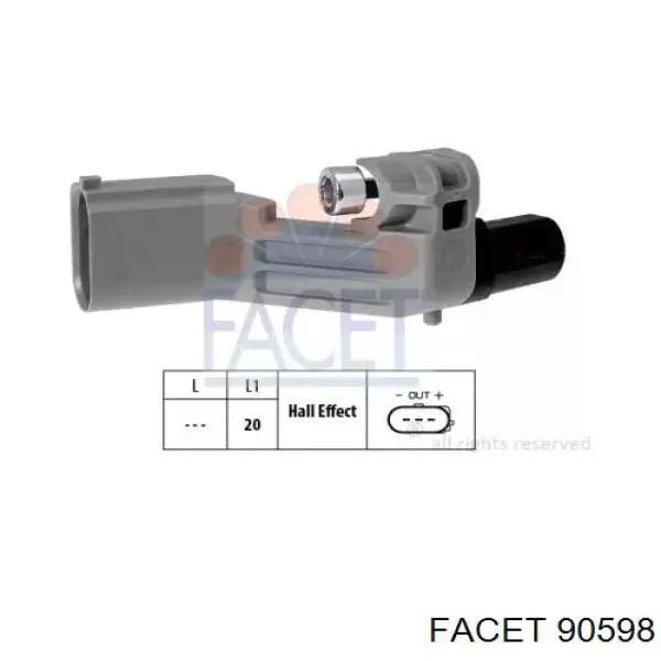 Датчик положения коленчатого вала Facet 90598 цена, от 12.77 USD