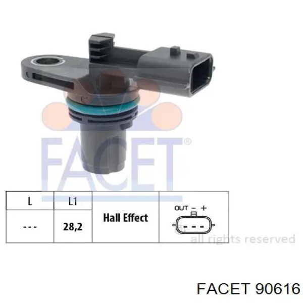 Sensor de posición del árbol de levas 90616 Facet