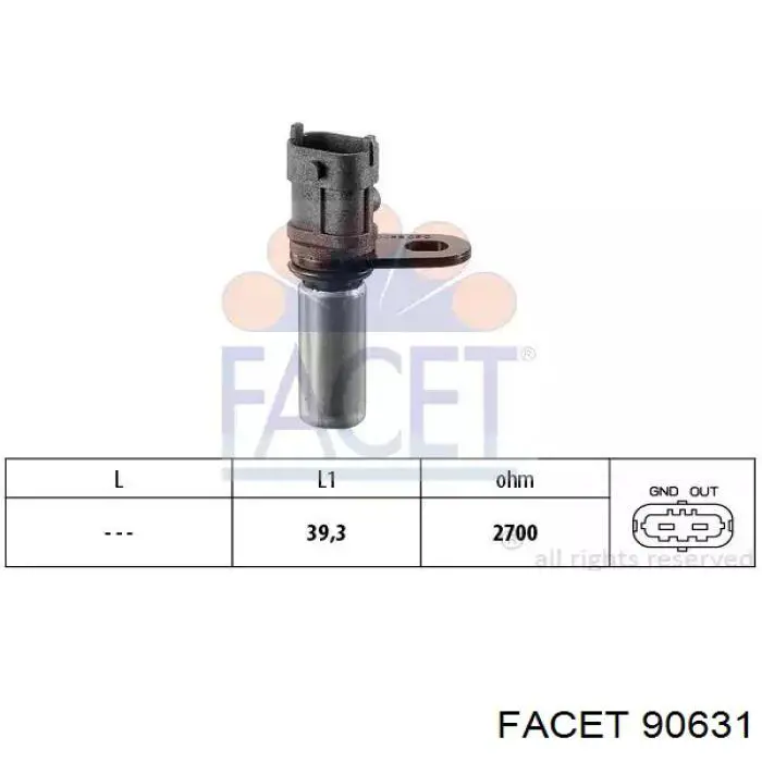 Датчик коленвала 90631 Facet