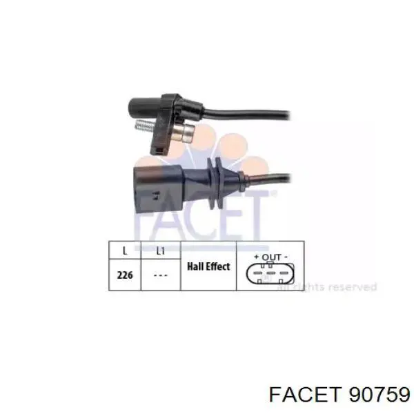 90759 Facet sensor de posição (de revoluções de cambota)