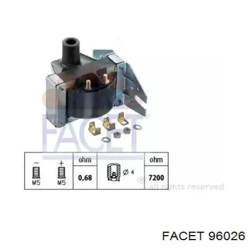 Катушка зажигания 96026 Facet