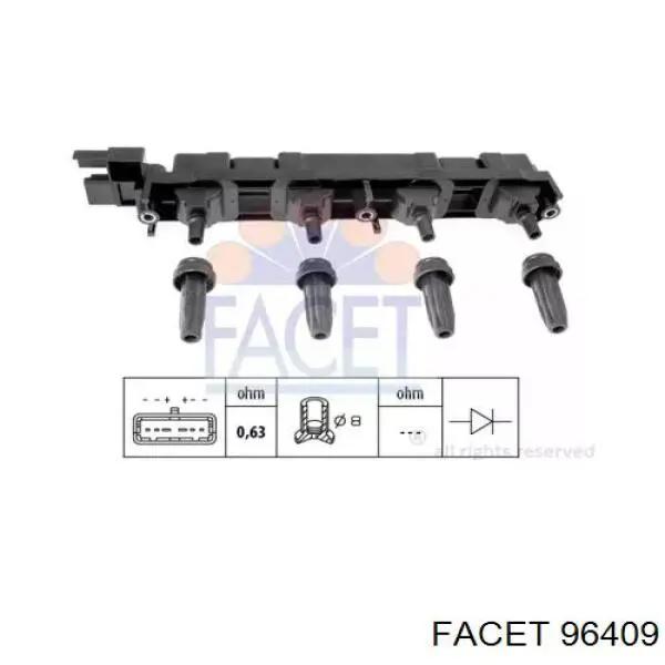 Катушка зажигания 96409 Facet