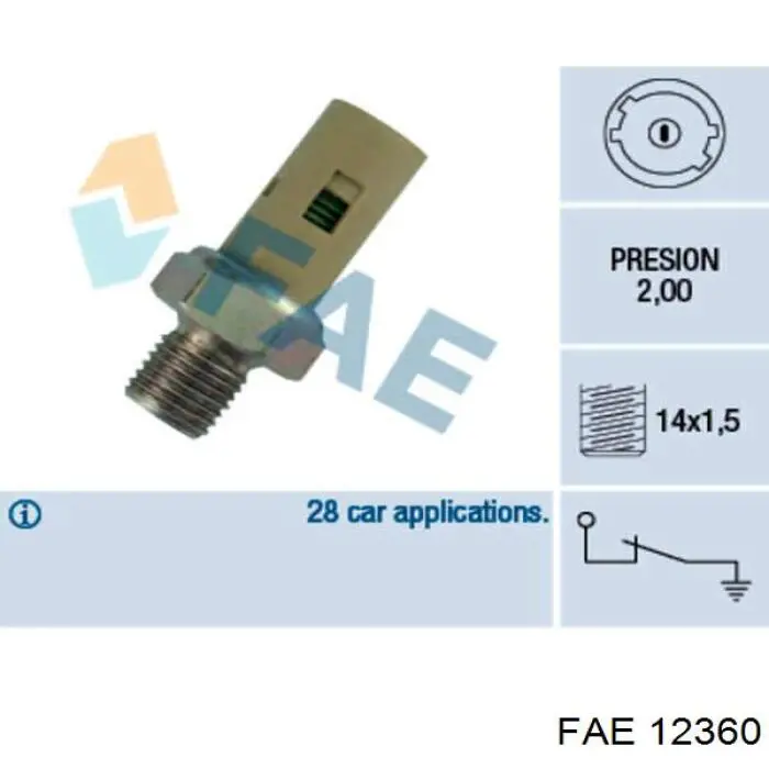 Датчик давления масла 12360 FAE