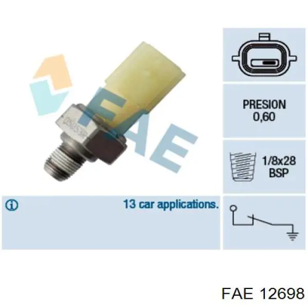 Датчик давления масла 12698 FAE