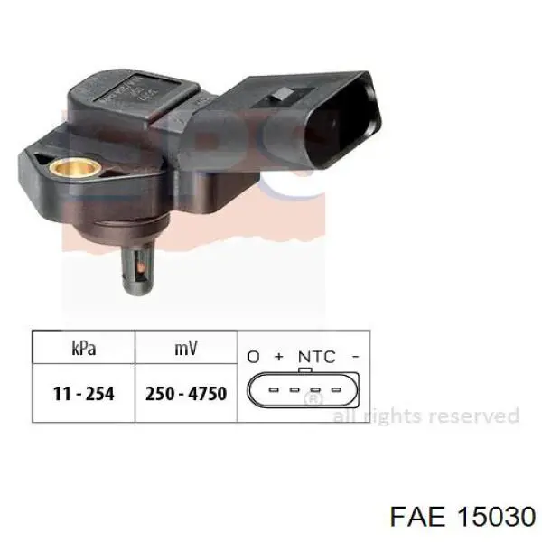 Sensor de presion de carga (inyeccion de aire turbina) 15030 FAE