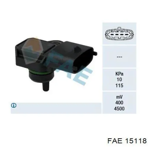 Датчик давления во впускном коллекторе, MAP 15118 FAE