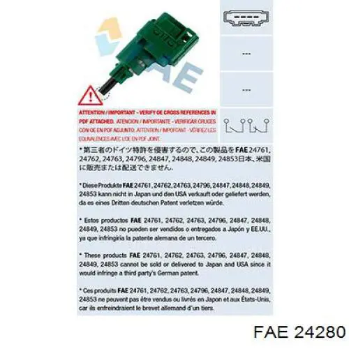 Купить 24280 FAE Лягушка стоп сигнала