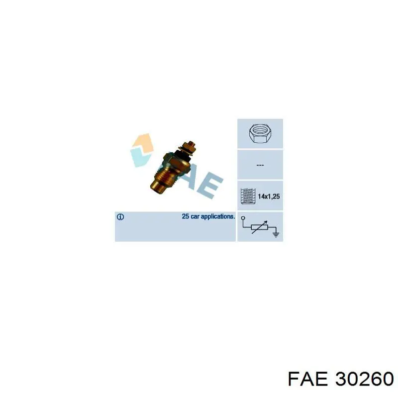 30260 FAE датчик температуры охлаждающей жидкости