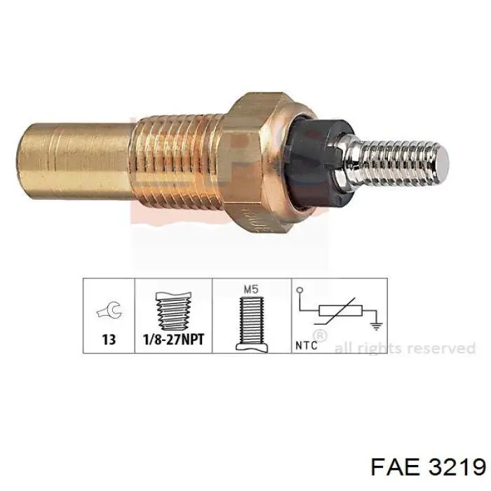 Датчик температуры охлаждающей жидкости 3219 FAE
