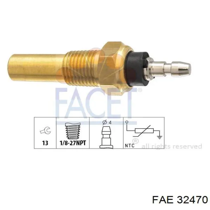 Датчик температуры охлаждающей жидкости 32470 FAE