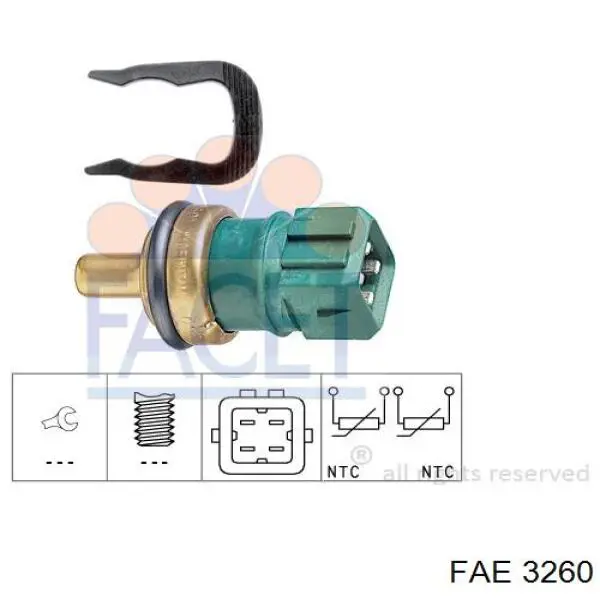 Датчик температуры охлаждающей жидкости, на приборе 3260 FAE