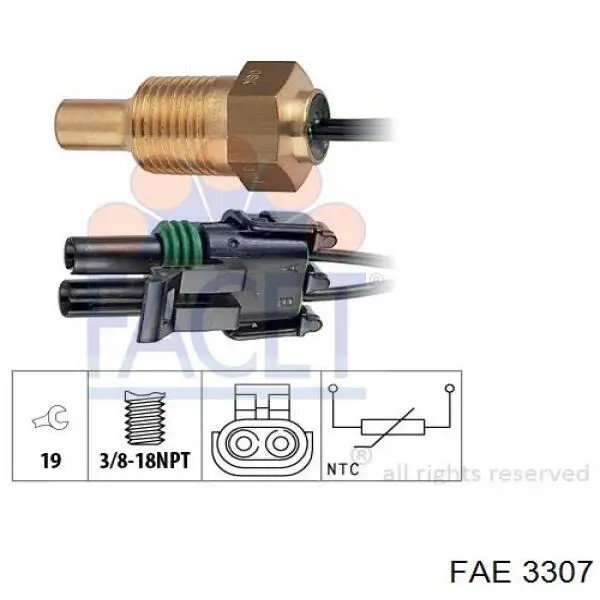 Датчик температуры охлаждающей жидкости 3307 FAE