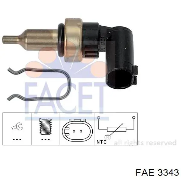 Датчик температуры охлаждающей жидкости 3343 FAE