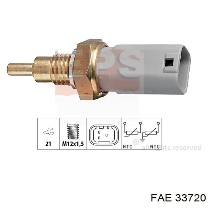 33720 FAE датчик температуры охлаждающей жидкости