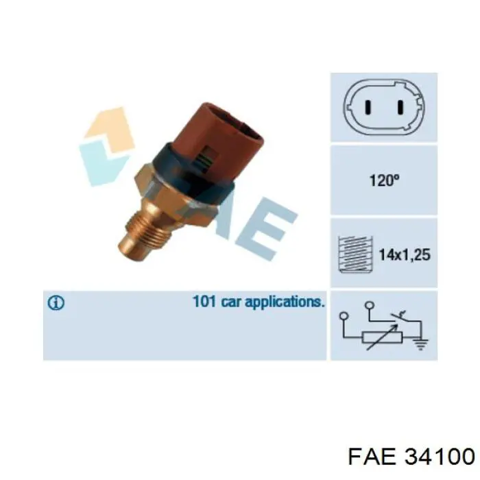 Sensor de temperatura del refrigerante 34100 FAE
