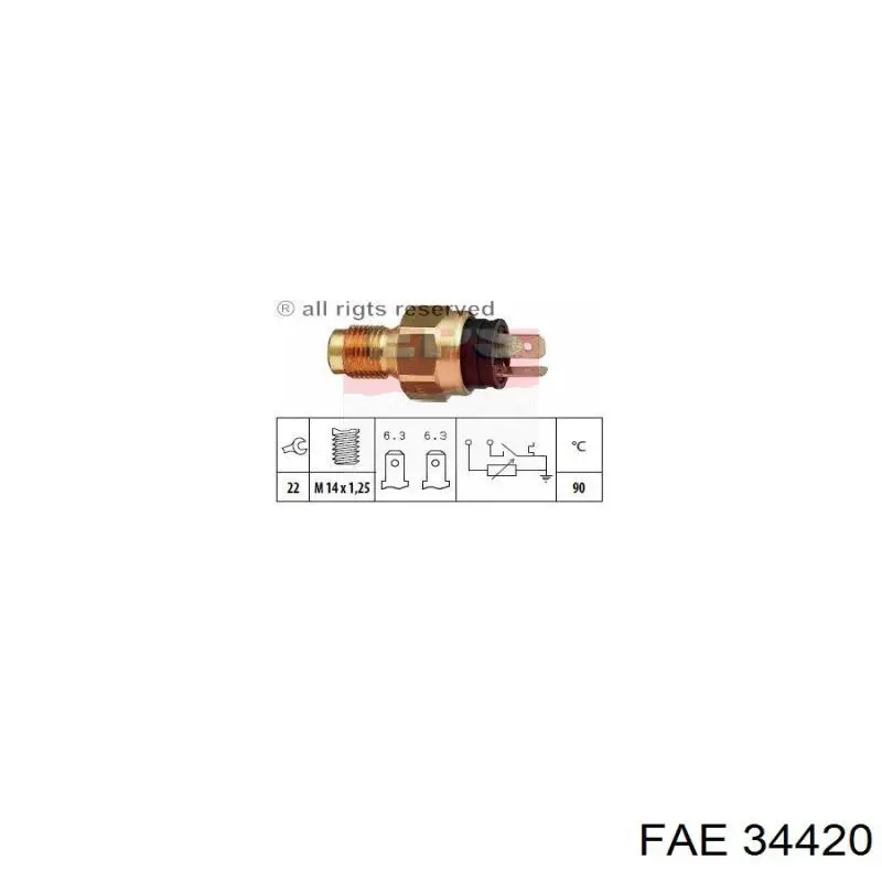 Sensor de temperatura del refrigerante 34420 FAE