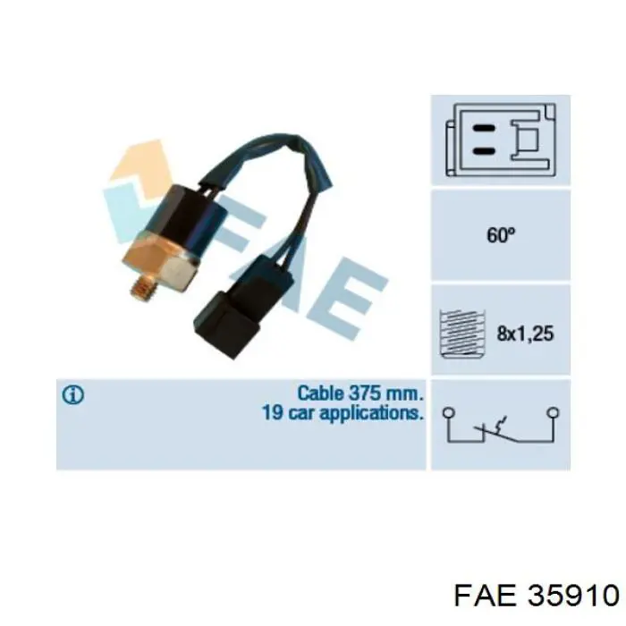 Датчик температуры охлаждающей жидкости 35910 FAE