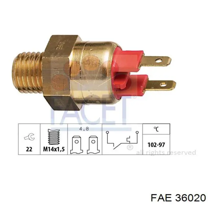Датчик включения вентилятора радиатора 36020 FAE