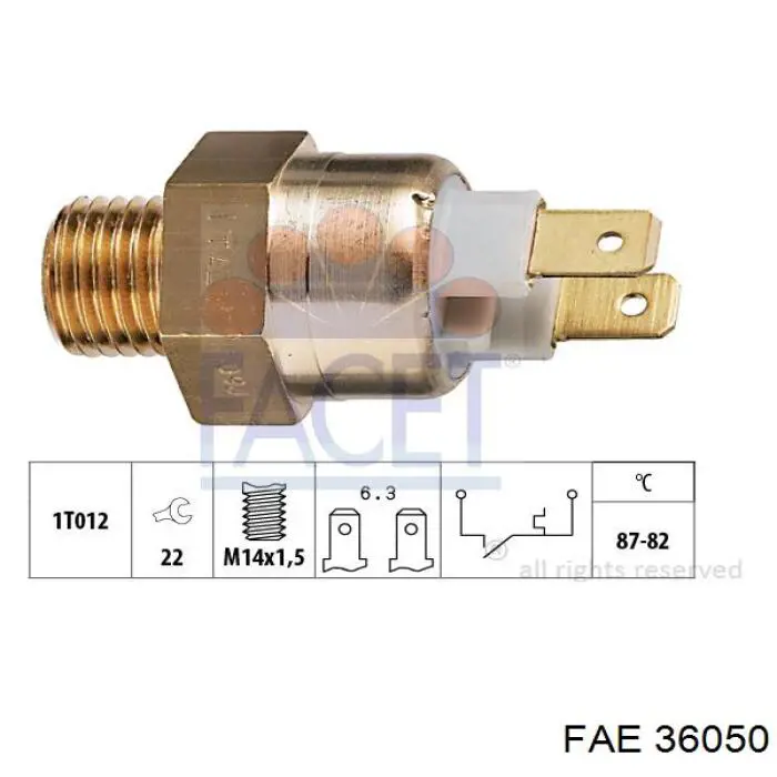 36050 FAE датчик температуры охлаждающей жидкости (включения вентилятора радиатора)