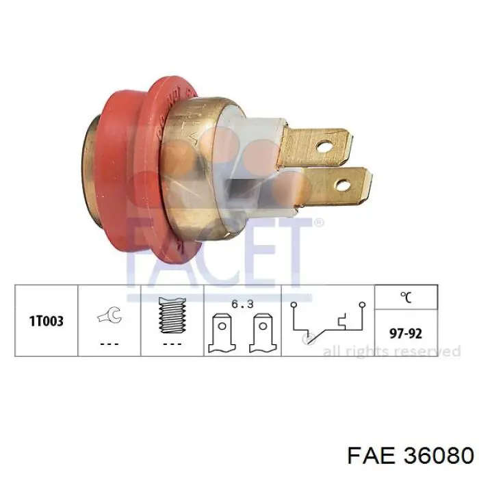 Датчик включения вентилятора радиатора 36080 FAE