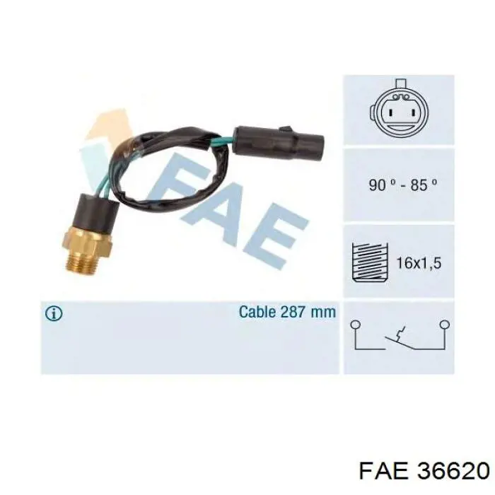 Датчик включения вентилятора радиатора 36620 FAE